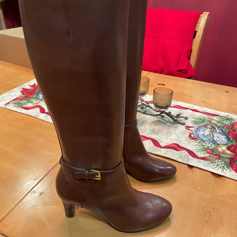 Ralph Lauren brown Leather Knee-High Boots